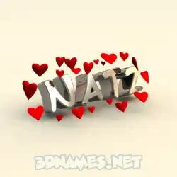 natz in In Love style - 3D name wallpaper