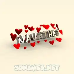 navathej in In Love style - 3D name wallpaper