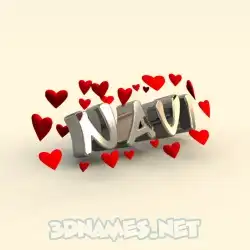 navi in In Love style - 3D name wallpaper