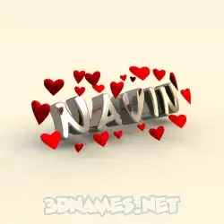 navin in In Love style - 3D name wallpaper
