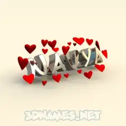 navya in In Love style - 3D name wallpaper