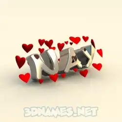 nay in In Love style - 3D name wallpaper