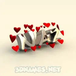 naz in In Love style - 3D name wallpaper