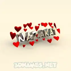 nazakat in In Love style - 3D name wallpaper