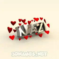 nazi in In Love style - 3D name wallpaper