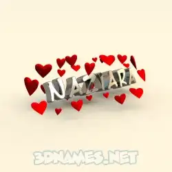 naziara in In Love style - 3D name wallpaper