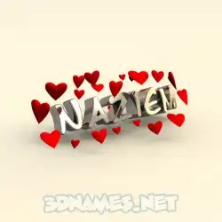 naziem in In Love style - 3D name wallpaper
