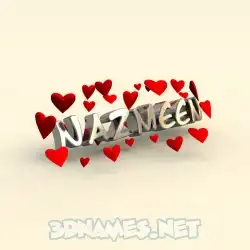 nazmeen in In Love style - 3D name wallpaper