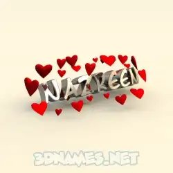 nazreen in In Love style - 3D name wallpaper