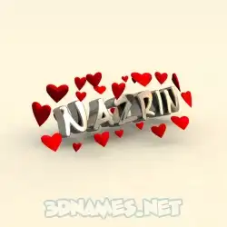 nazrin in In Love style - 3D name wallpaper