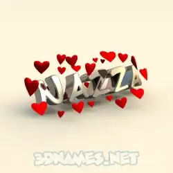 nazza in In Love style - 3D name wallpaper