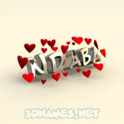 ndaba in In Love style - 3D name wallpaper