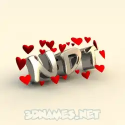 ndt in In Love style - 3D name wallpaper