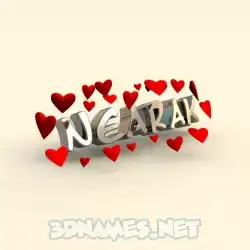 nearak in In Love style - 3D name wallpaper