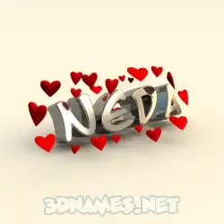 neda in In Love style - 3D name wallpaper