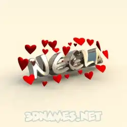 neela in In Love style - 3D name wallpaper