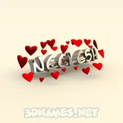 neelesh in In Love style - 3D name wallpaper