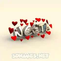 neeta in In Love style - 3D name wallpaper