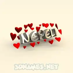 nefeli in In Love style - 3D name wallpaper