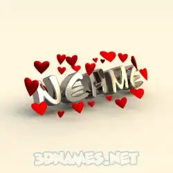 nehme in In Love style - 3D name wallpaper