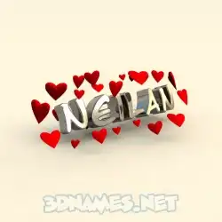 neilan in In Love style - 3D name wallpaper