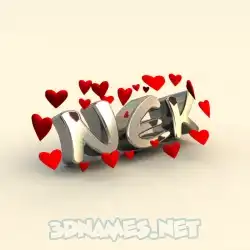 nek in In Love style - 3D name wallpaper
