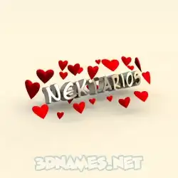 nektarios in In Love style - 3D name wallpaper