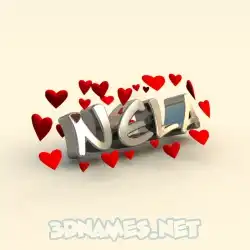 nela in In Love style - 3D name wallpaper
