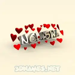 neliswa in In Love style - 3D name wallpaper