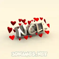 nell in In Love style - 3D name wallpaper
