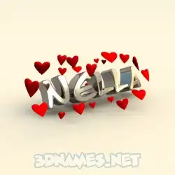 nella in In Love style - 3D name wallpaper
