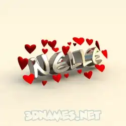 nelle in In Love style - 3D name wallpaper