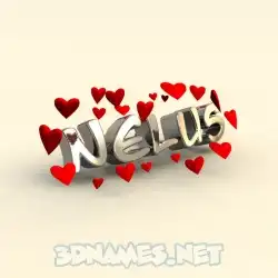 nelus in In Love style - 3D name wallpaper