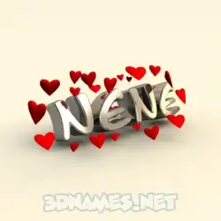 nene in In Love style - 3D name wallpaper