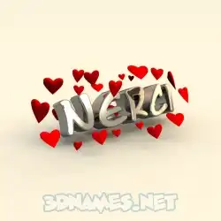 nerci in In Love style - 3D name wallpaper