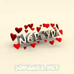 nereyda in In Love style - 3D name wallpaper
