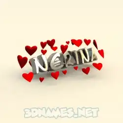 nerina in In Love style - 3D name wallpaper
