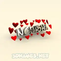 nerisha in In Love style - 3D name wallpaper