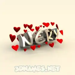 nery in In Love style - 3D name wallpaper