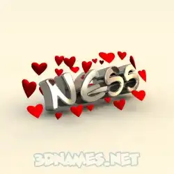 ness in In Love style - 3D name wallpaper