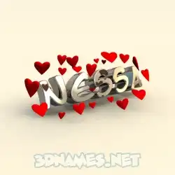 nessa in In Love style - 3D name wallpaper