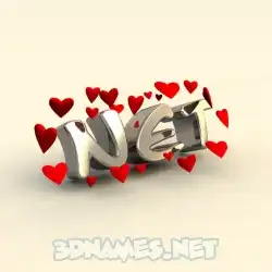 net in In Love style - 3D name wallpaper
