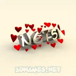 netsi in In Love style - 3D name wallpaper