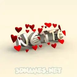 nette in In Love style - 3D name wallpaper