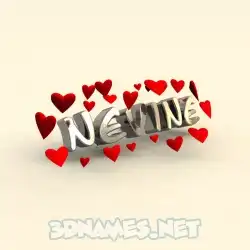 nevine in In Love style - 3D name wallpaper