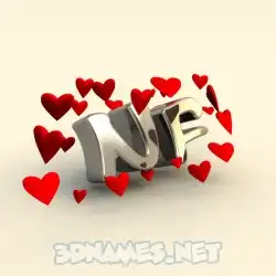 nf in In Love style - 3D name wallpaper