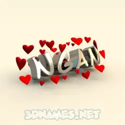 ngan in In Love style - 3D name wallpaper