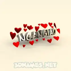 ngangiao in In Love style - 3D name wallpaper