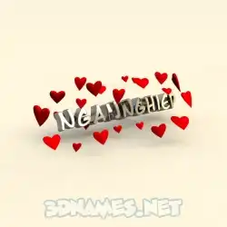 ngannghiep in In Love style - 3D name wallpaper
