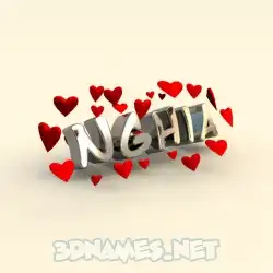 nghia in In Love style - 3D name wallpaper